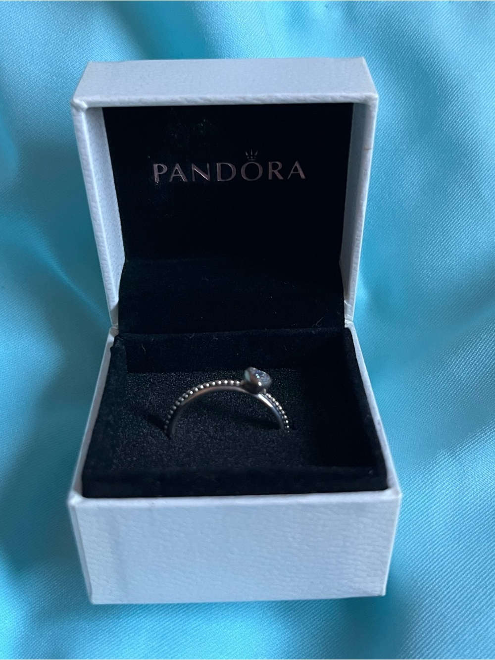 Preowned Pandora Sterling Silver Heart ring size 8